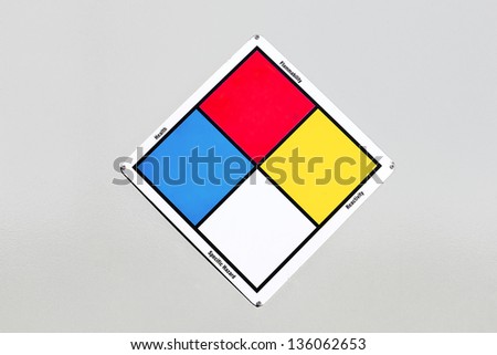 Diamond placard that includes a define text label next to each section of color.