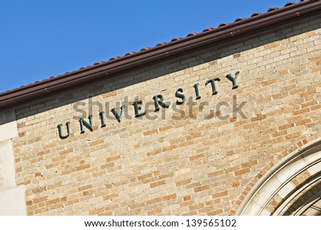University sign on a building