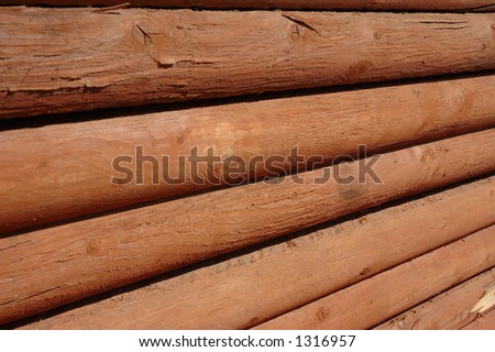 Logs piled for sale