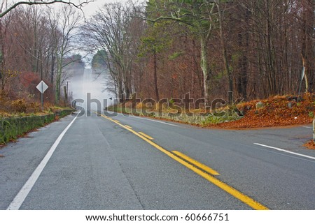 Empty Road in Fall