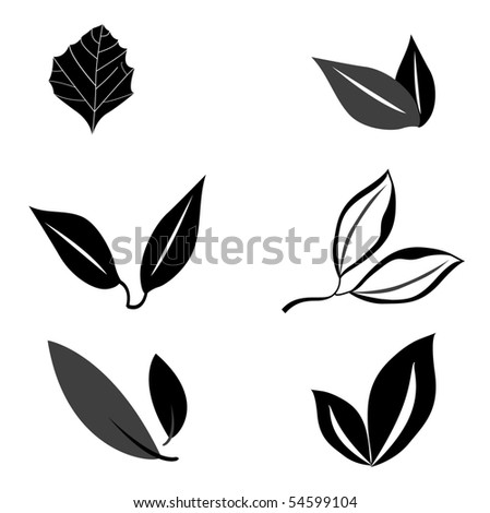 Set Of Black Leaves. Vector Illustration - 54599104 : Shutterstock