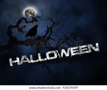 scary halloween background with title