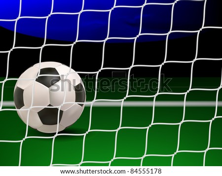 raster soccer ball on the empty soccer field, vector version available