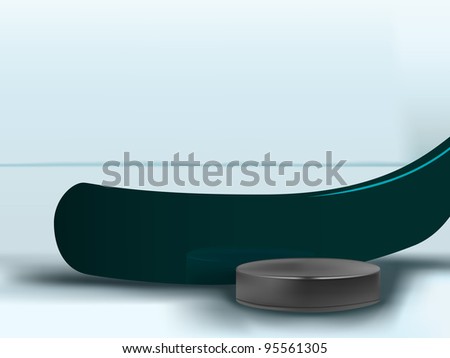 raster hockey equipment on white background, vector version available