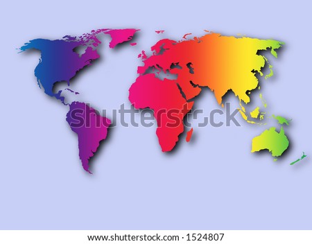 3D look countries of the world.