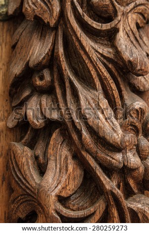 carved brown wood. interesting work of the old masters