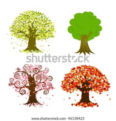 trees cartoon pictures. tree, Sakura tree, cartoon