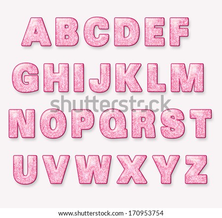 Pink Snowy Bubble Gum Letters