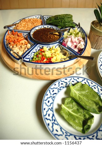 Thai appetizer Miang Kum Thai appetizer Miang Kum