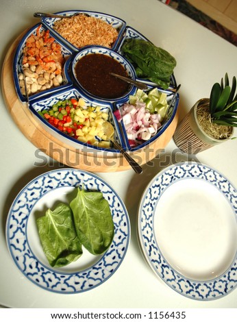 Thai appetizer Miang Kum Thai appetizer Miang Kum
