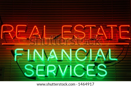 Real Estate / Financial Services neon sign