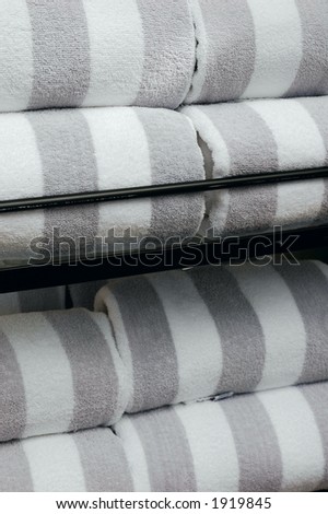 Rack of fresh towels