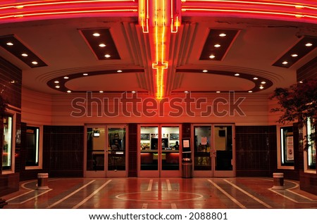 Theater Movies on Lobby Of A Vintage Movie Theater In Sacramento  California Stock Photo