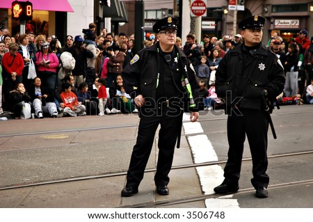 Two San Francisco police officers at the Chinese New Year\'s Parade