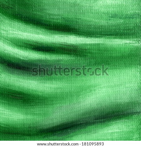 Picture, background of green cloth. Hand draw painting, oil paints on a canvas