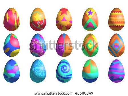 easter eggs pictures to colour. stock photo : Easter eggs with