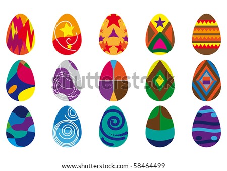 easter eggs pictures to color. stock vector : Easter eggs