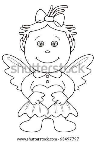 Love Heart Angel Wings. stock photo : The girl-angel