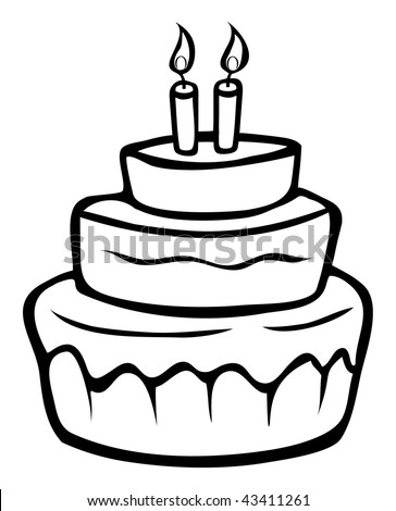  Picture Description: Clip art picture of an outline of a birthday cake.