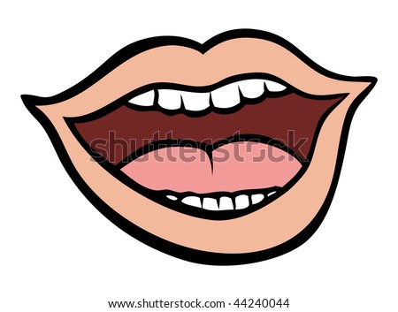 stock vector : cartoon vector illustration open mouth