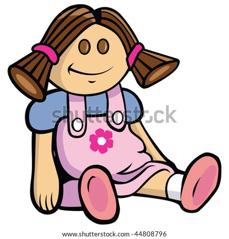 Cartoon Vector Illustration Girl Doll - 44808796 : Shutterstock