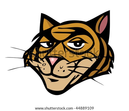 Cartoon Vector Illustration Tiger Face - 44889109 : Shutterstock