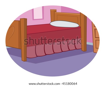 Bedroom on Cartoon Vector Illustration Bedroom Background   Stock Vector