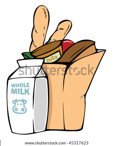 Cartoon Vector Illustration Bag Groceries - 45317623 : Shutterstock