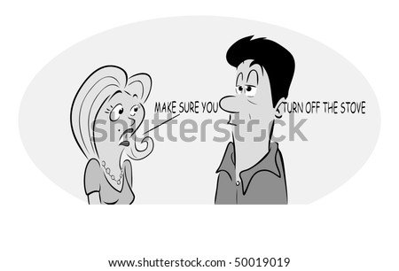 cartoon couple talking