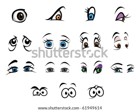 stock vector : cartoon vector illustration eyes collection