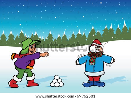 Cartoon Snowball Fight