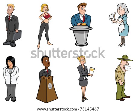 cartoon vector illustration of people professions
