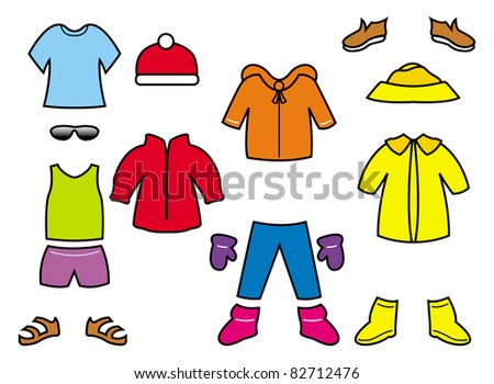 Cartoon Illustration Of A Children'S Clothes Collection - 82712476