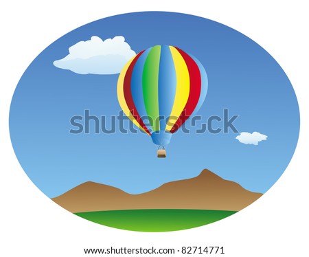 cartoon vector illustration of a hot air balloon background