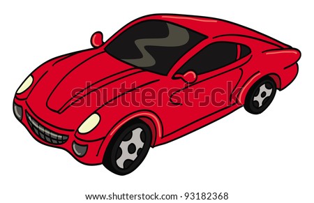 Sport Cars on Vector Illustration Of A Red Sports Car   93182368   Shutterstock