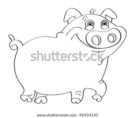 cartoon pig outline