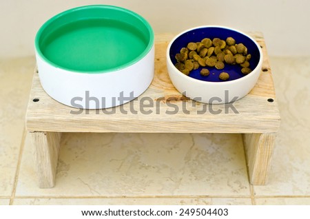 dog food bowl on the floor