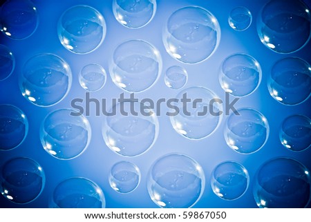 soap bubbles against the blue sky