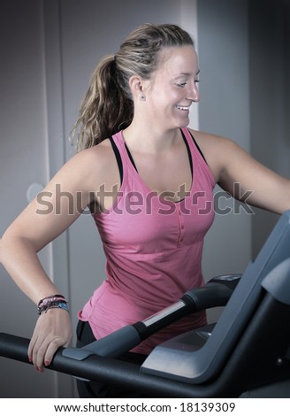 Sporty young girl exercising (retro look)