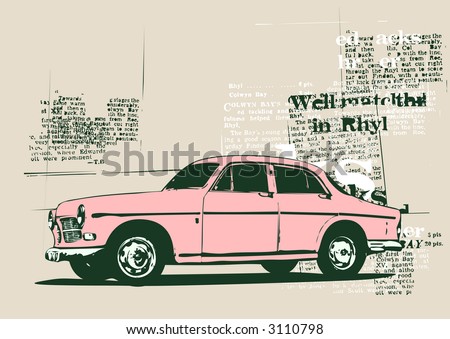 stock vector Vector Illustration of old vintage custom collector's car