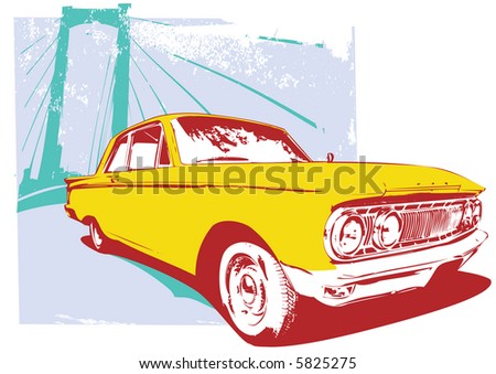stock vector Vector Illustration of old vintage custom collector's car on