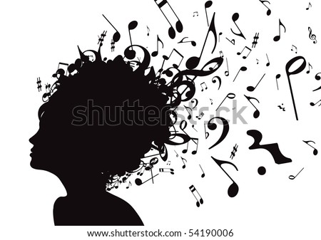 Girl Face on Vector Illustration Of Abstract Young Girl Face Silhouette In Profile