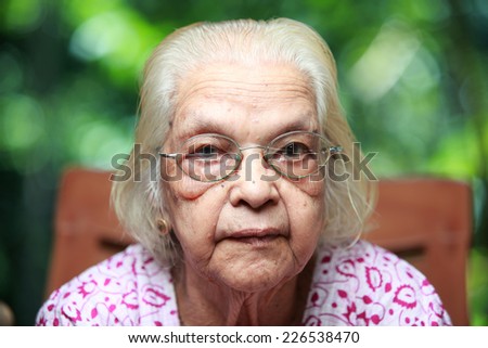 Portrait of a senior Indian woman in outdoor