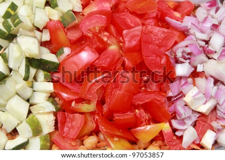 Indian street food vegetable salad background