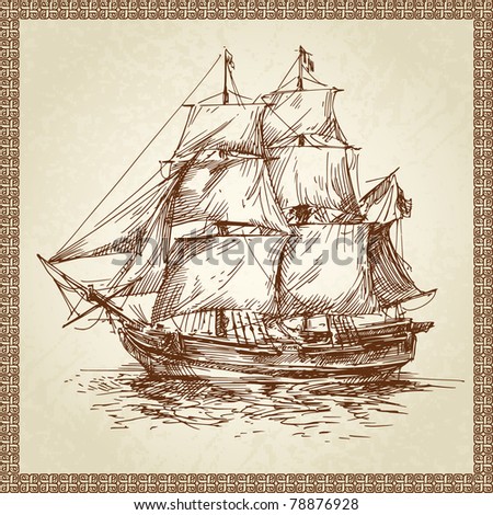 Sailing Ship Stock Vector Illustration 78876928 : Shutterstock