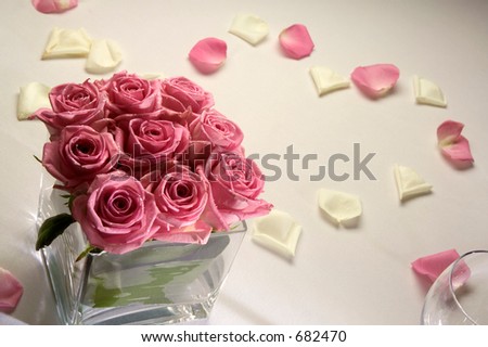 stock photo Roses on wedding table