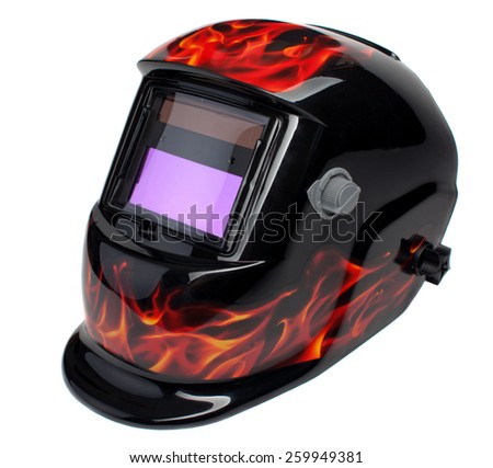 welding helmet on a white background, isolated.