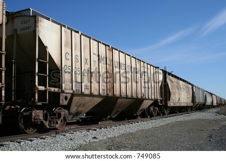 Train cars on the tracks