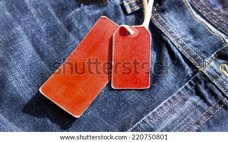 pure red label on jeans
