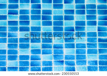 Close up of Blue mosaic tiles for background